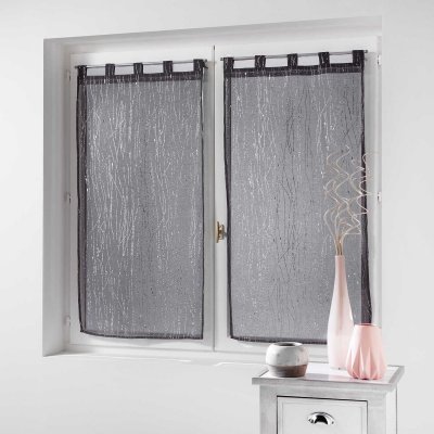 Paire droite passants 2 x 60 x 120 cm voile sable applique filiane Anthracite