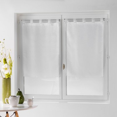 Paire droite passants 2 x 60 x 160 cm voile fils coupes dandy Blanc