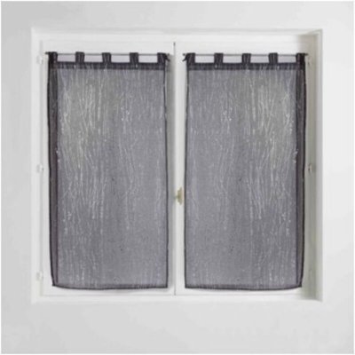 Paire droite passants 2 x 60 x 90 cm voile sable applique filiane Anthracite