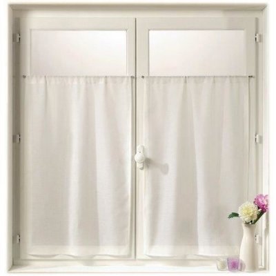 Paire rideaux Etamine vitrage blanc 55 x 160 cm Blanc Linder