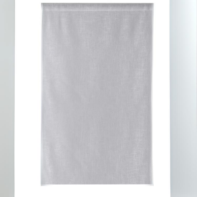 Paire vitrage passe tringle aspect lin blanc 60 x 200 cm Blanc Linder