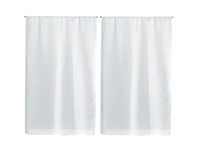 Paire vitrages &eacute;tamine passe tringle blanc 55 x 120 cm Blanc Linder