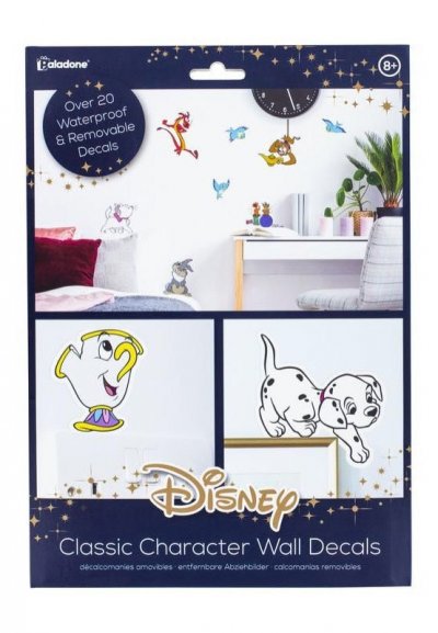 DISNEY Paladone  Stickers Muraux Amovibles/Imperm&eacute;ables Motif Personnages Classiques - Lot de 23