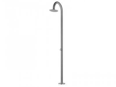 SINED Palau Douche De Piscine Courbe En Inox 316l Eau Froide Uniquement Inox Satine