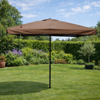 CONCEPT USINE Palerme - parasol droit carr&eacute; 2,95 x 2,95 m chocolat