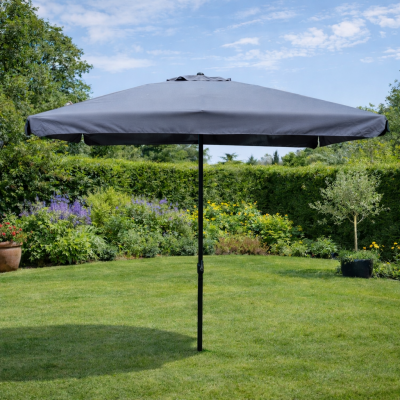 CONCEPT USINE PALERME - Parasol droit carr&eacute; 2,95 x 2,95 m gris
