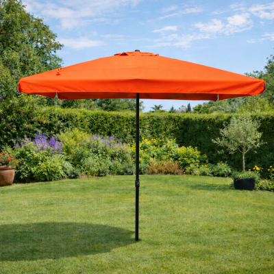 CONCEPT USINE Palerme - parasol droit carr&eacute; 2,95 x 2,95 m terracotta