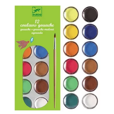 DJECO Palette Gouache  12 couleurs