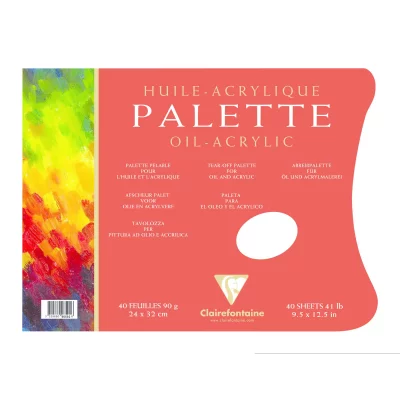 CLAIREFONTAINE Palette pelable pour l'huile bloc de 40 feuilles 90g 24 x 32cm