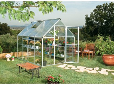 PALRAM  - Canopia Serre de jardin Hybrid 4,5m2 Argent