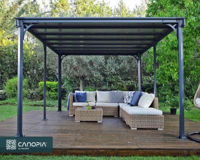 PALRAM  &ndash; Canopia   Tonnelle Milano 3x4.3 Gris anthracite