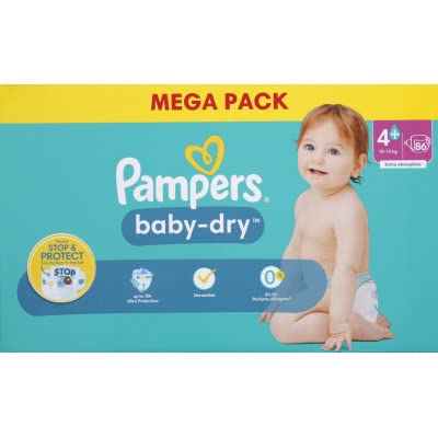 PAMPERS  Baby-Dry Taille 4+  86 Couches - 10/15 kg