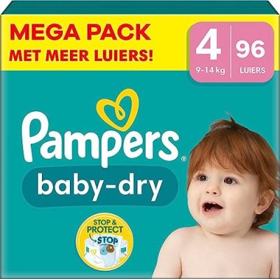 PAMPERS  Baby-Dry Taille 4 - 96 Couches - 9/14 kg