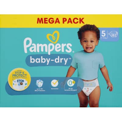 PAMPERS  Baby-Dry Taille 5 - 82 Couches - 11/16 kg