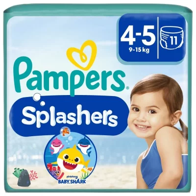 PAMPERS  splashers taille 4-5, 9-15 kg, 11 couches-culottes de bain