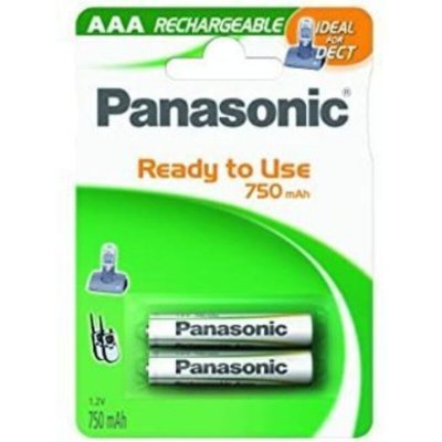 PANASONIC  1x2 Nimh Micro Aaa 750mah Dect Ready To Use Batteries Blanc