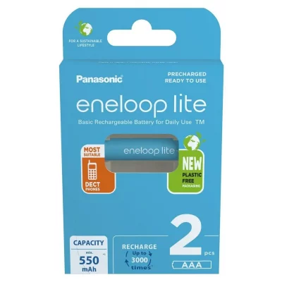 PANASONIC  2 Piles Rechargeables AAA / HR03 550mAh  Eneloop Lite BK-4LCCE