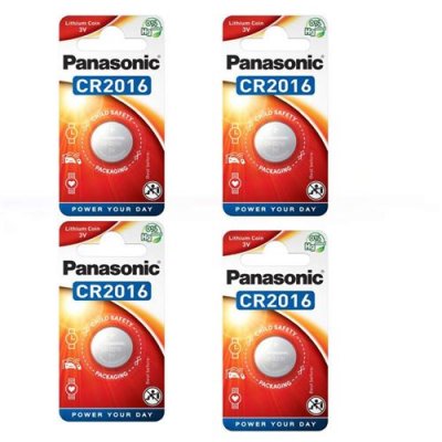 PANASONIC  4 Piles CR2016  Bouton Lithium 3V