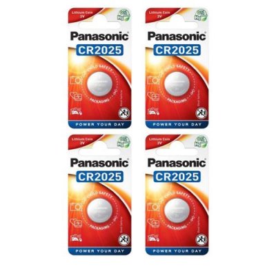 PANASONIC  4 Piles CR2025  Bouton Lithium 3V