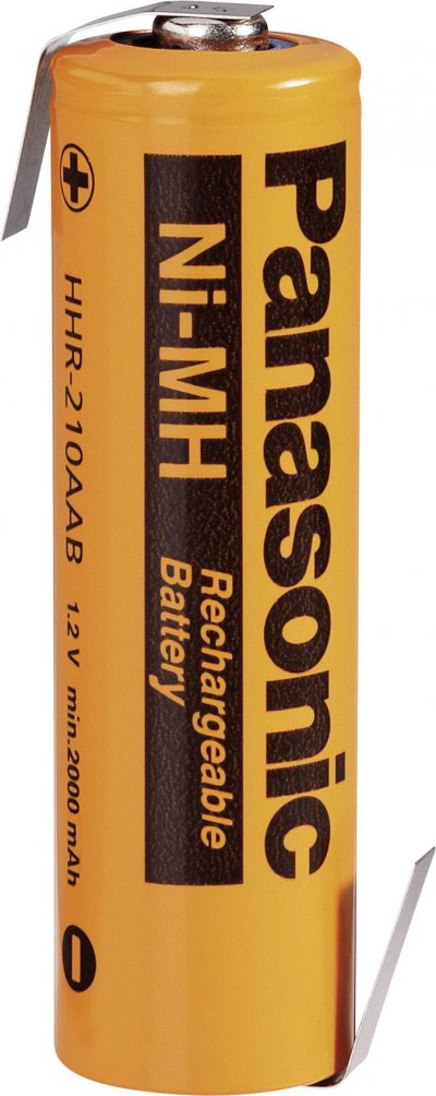 PANASONIC  AA 2080 LF-Z Pile rechargeable sp&eacute;ciale LR6 (AA) cosses &agrave; souder en Z NiMH 1.2 V 2000 mAh