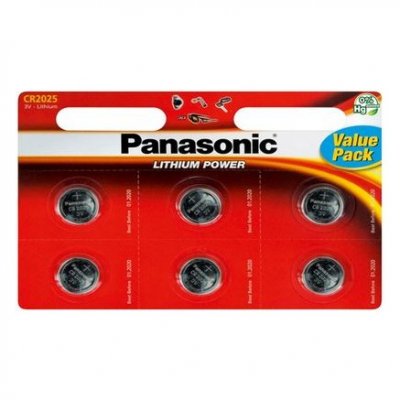 PANASONIC  CR2025 P 6-BL  Batterie &agrave; usage unique Lithium