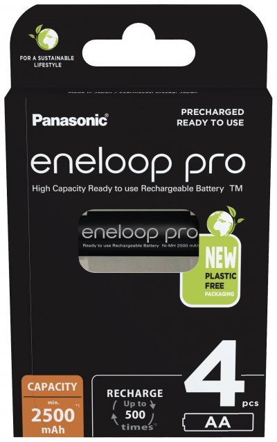 PANASONIC  Eneloop Pro 4 Piles Rechargeables AA HR6 2450mAh