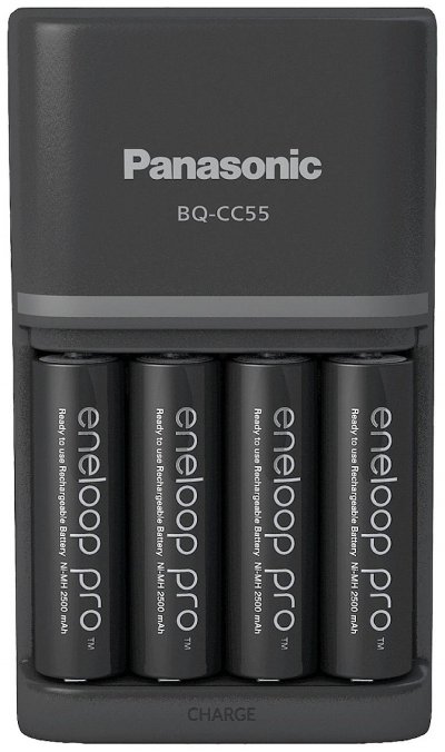 PANASONIC  Eneloop Pro Chargeur + 4 Piles Rechargeables AA
