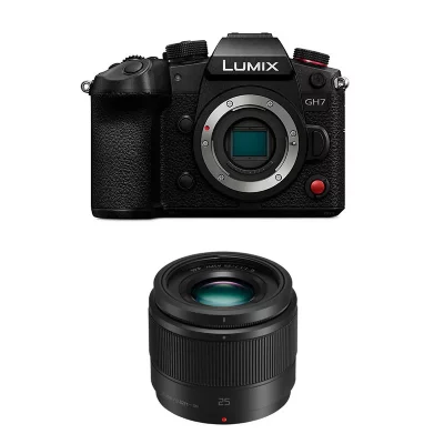 PANASONIC  LUMIX GH7 Noir + Objectif G 25mm f/1.7 Garanti 3 ans