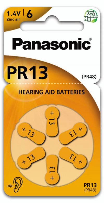 PANASONIC  - Pile auditive zinc air PR13(48)x6 