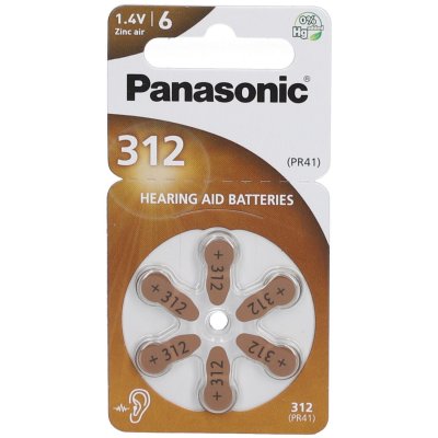 PANASONIC  - Pile auditive zinc air PR312(41)x6 