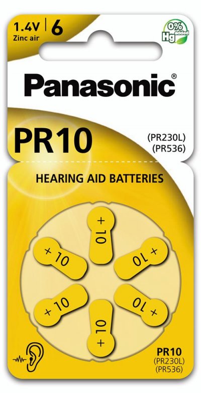 PANASONIC  - Pile auditive zinc air PR320(10)x6 