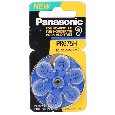 PANASONIC  - Pile auditive zinc air PR675(44)x6 