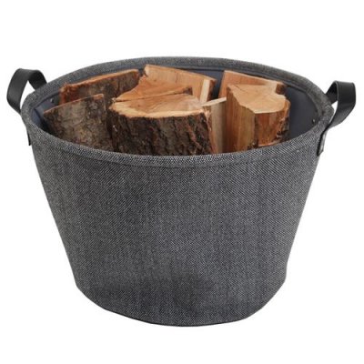 LE MARQUIER Panier &agrave; b&ucirc;ches gris fonc&eacute;  Teahupo l.50 x H.34 cm