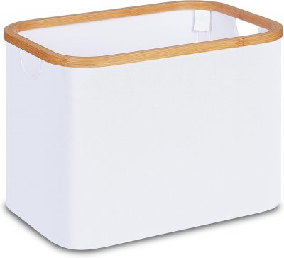VENDOS85 Panier &Agrave; Linge 50 L En Coton Blanc