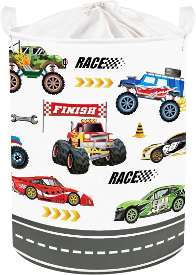 VENDOS85 Panier &Agrave; Linge Enfant Camion Monster 45 L