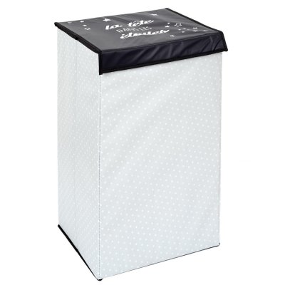 PARIS PRIX Panier &agrave; linge - L 35 cm x l 30 cm x 58 cm - Gris