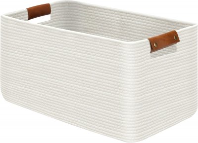 Panier &Agrave; Linge Pliable En Coton Blanc 63l