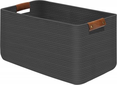 VENDOS85 Panier &Agrave; Linge Pliable En Coton Gris 63l