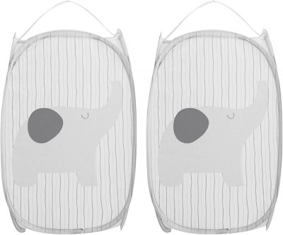 VENDOS85 Panier &agrave; linge pliable Gris 30L