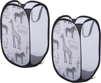 VENDOS85 Panier &Agrave; Linge Pliable Noir 30l