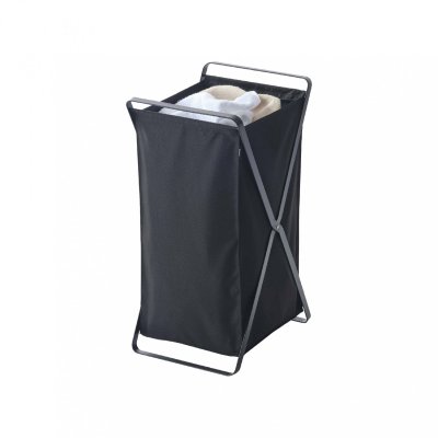 YAMAZAKI Panier &agrave; linge pliable noir Tower - L30 cm Calicosy Noir