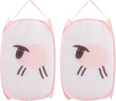 VENDOS85 Panier &Agrave; Linge Pliable Rose 30l