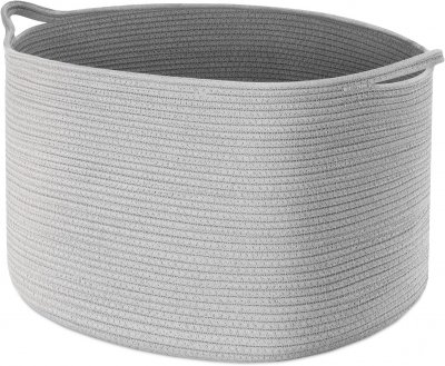 VENDOS85 Panier &Agrave; Linge Xxxl En Coton Gris Pliable