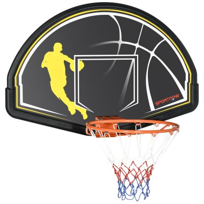 SPORTNOW Panier de basket-ball mural  Avec ressort Visserie incluse Acier PE jaune noir