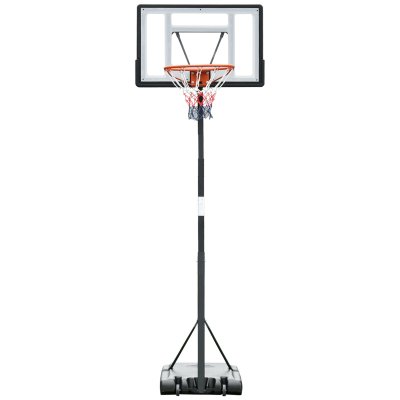HOMCOM Panier de Basket-Ball sur pied hauteur r&eacute;glable panier 3,02-3,52 m Noir Blanc