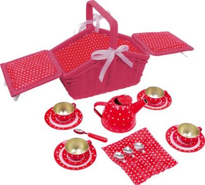 SMALL FOOT Panier De Pique-Nique &laquo;Pois Et C&oelig;urs&raquo; 