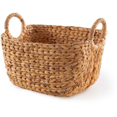 COMPACTOR Panier de rangement en jacinthe d'eau tress&eacute;e 46x27cm