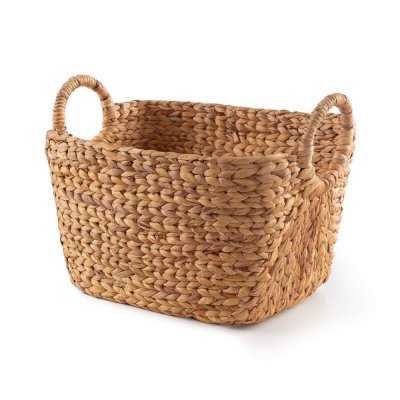 COMPACTOR Panier de rangement en jacinthe d'eau tress&eacute;e 51x30cm
