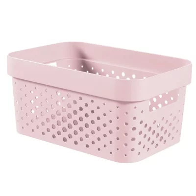 BUT Panier de rangement infinity 4,5 l - aspect tricot - rose