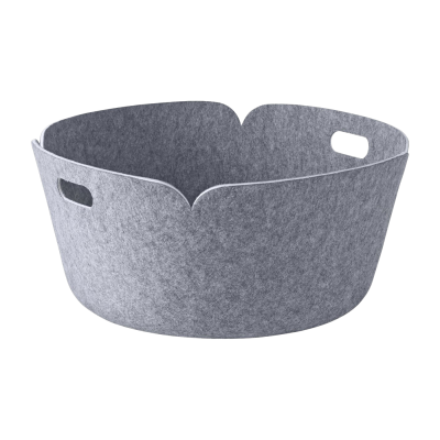 MUUTO Panier de rangement recycl&eacute; rond gris Restore - 